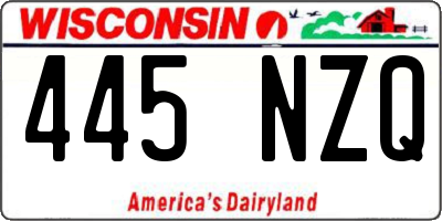 WI license plate 445NZQ