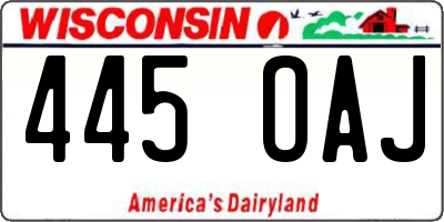WI license plate 445OAJ
