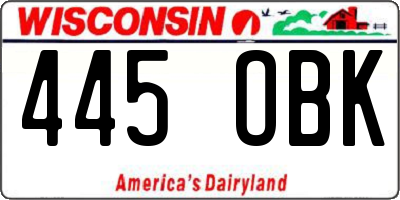 WI license plate 445OBK