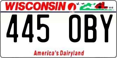 WI license plate 445OBY