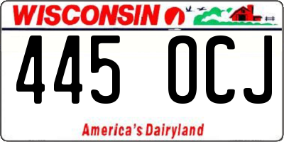 WI license plate 445OCJ