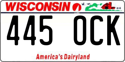 WI license plate 445OCK