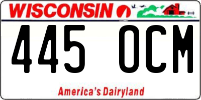 WI license plate 445OCM