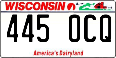 WI license plate 445OCQ