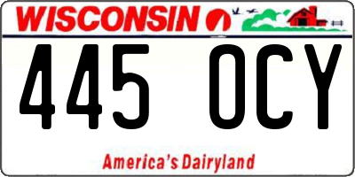 WI license plate 445OCY