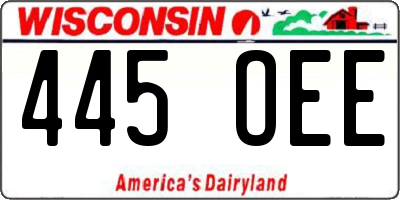 WI license plate 445OEE