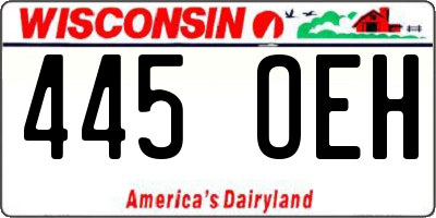 WI license plate 445OEH