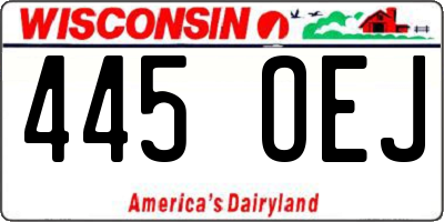 WI license plate 445OEJ