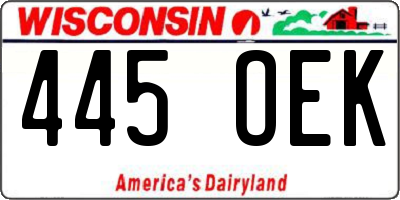 WI license plate 445OEK