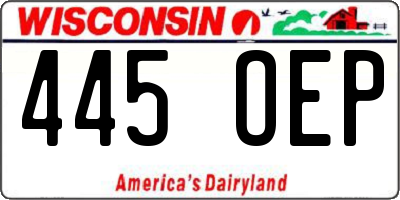WI license plate 445OEP