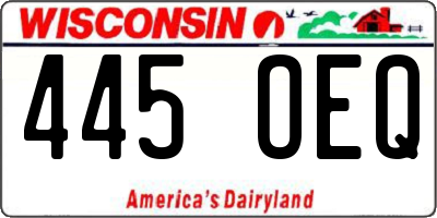 WI license plate 445OEQ