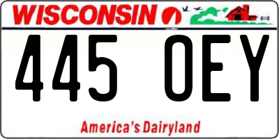 WI license plate 445OEY