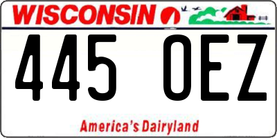 WI license plate 445OEZ