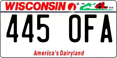 WI license plate 445OFA