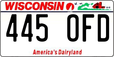 WI license plate 445OFD