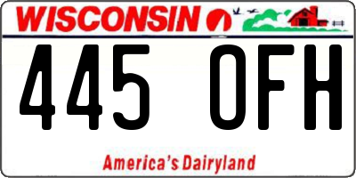 WI license plate 445OFH