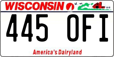 WI license plate 445OFI