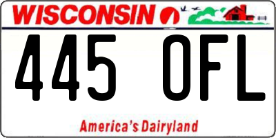 WI license plate 445OFL