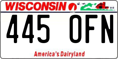 WI license plate 445OFN