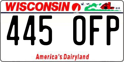 WI license plate 445OFP