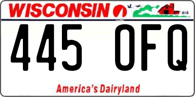 WI license plate 445OFQ