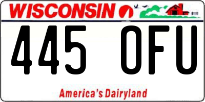 WI license plate 445OFU