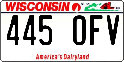WI license plate 445OFV