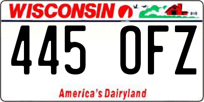WI license plate 445OFZ