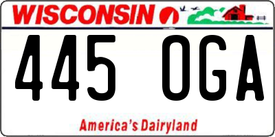 WI license plate 445OGA