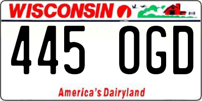 WI license plate 445OGD