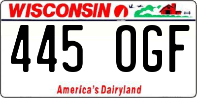 WI license plate 445OGF