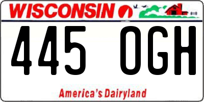 WI license plate 445OGH