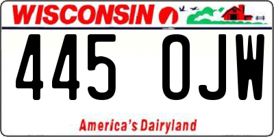 WI license plate 445OJW