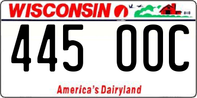 WI license plate 445OOC