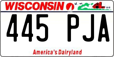 WI license plate 445PJA