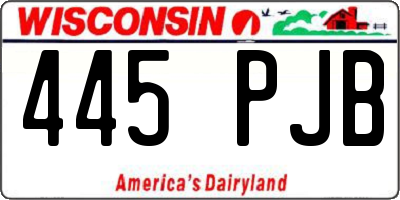 WI license plate 445PJB