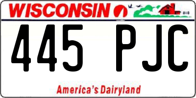 WI license plate 445PJC