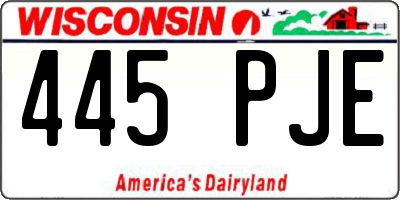 WI license plate 445PJE