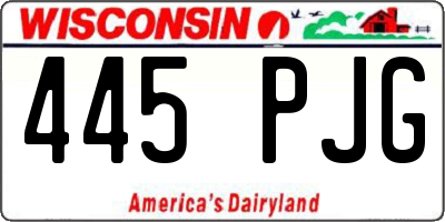 WI license plate 445PJG