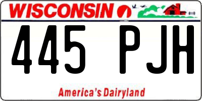 WI license plate 445PJH