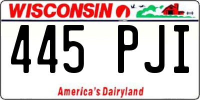 WI license plate 445PJI