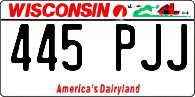 WI license plate 445PJJ