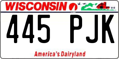 WI license plate 445PJK