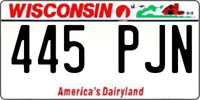 WI license plate 445PJN