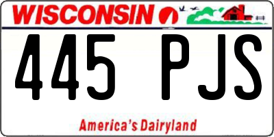WI license plate 445PJS