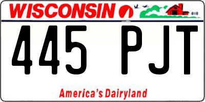 WI license plate 445PJT