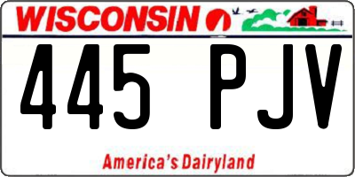 WI license plate 445PJV