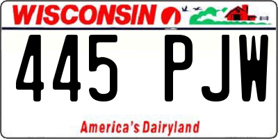 WI license plate 445PJW