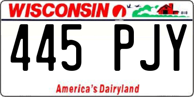 WI license plate 445PJY