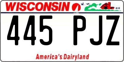 WI license plate 445PJZ